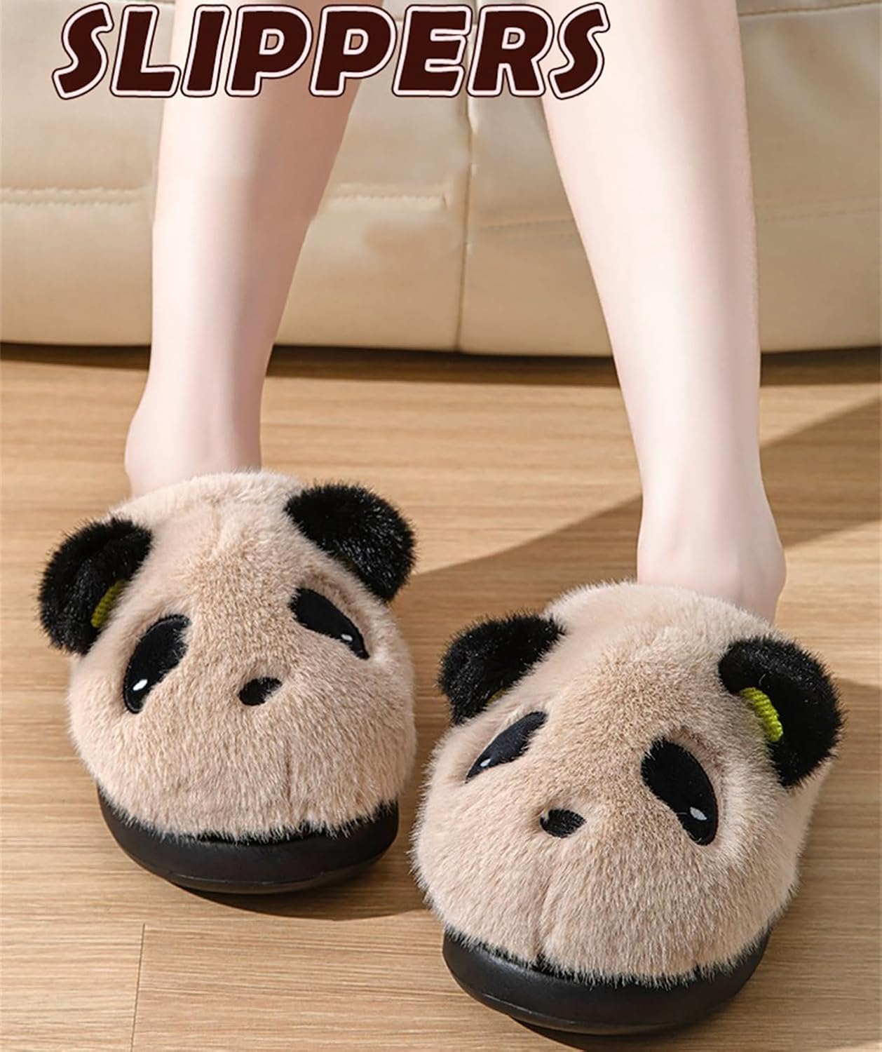Panda Plush Animal Slippers - Warm & Soft Women's Home Slippers for Indoor/Outdoor - Image 5