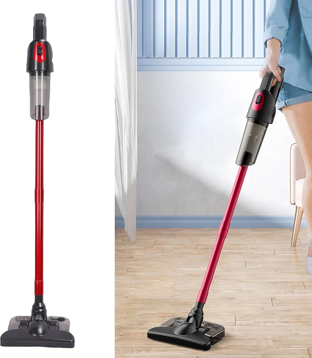 Fafeicy Cordless Vacuum Cleaner 4000Pa Suction Power Lightweight Stick Vacuum with Mop Combo for Home Floor Cleaning Dry and Wet Use