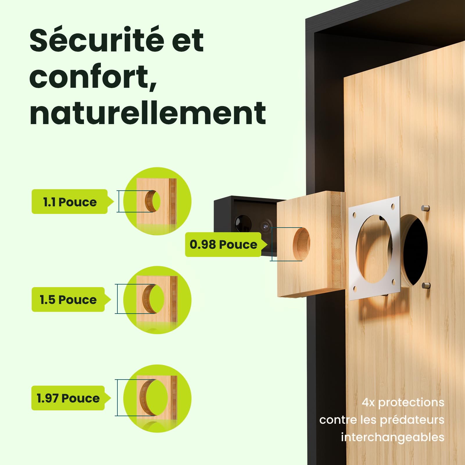 Birdfy Nichoir Oiseaux avec Double Camera pour l'observation en Direct, 1080P Bambou Nichoir Mesange avec Vision Nocturne, Analyse du Comportement par IA avec Alertes et Enregistrements Automatiques