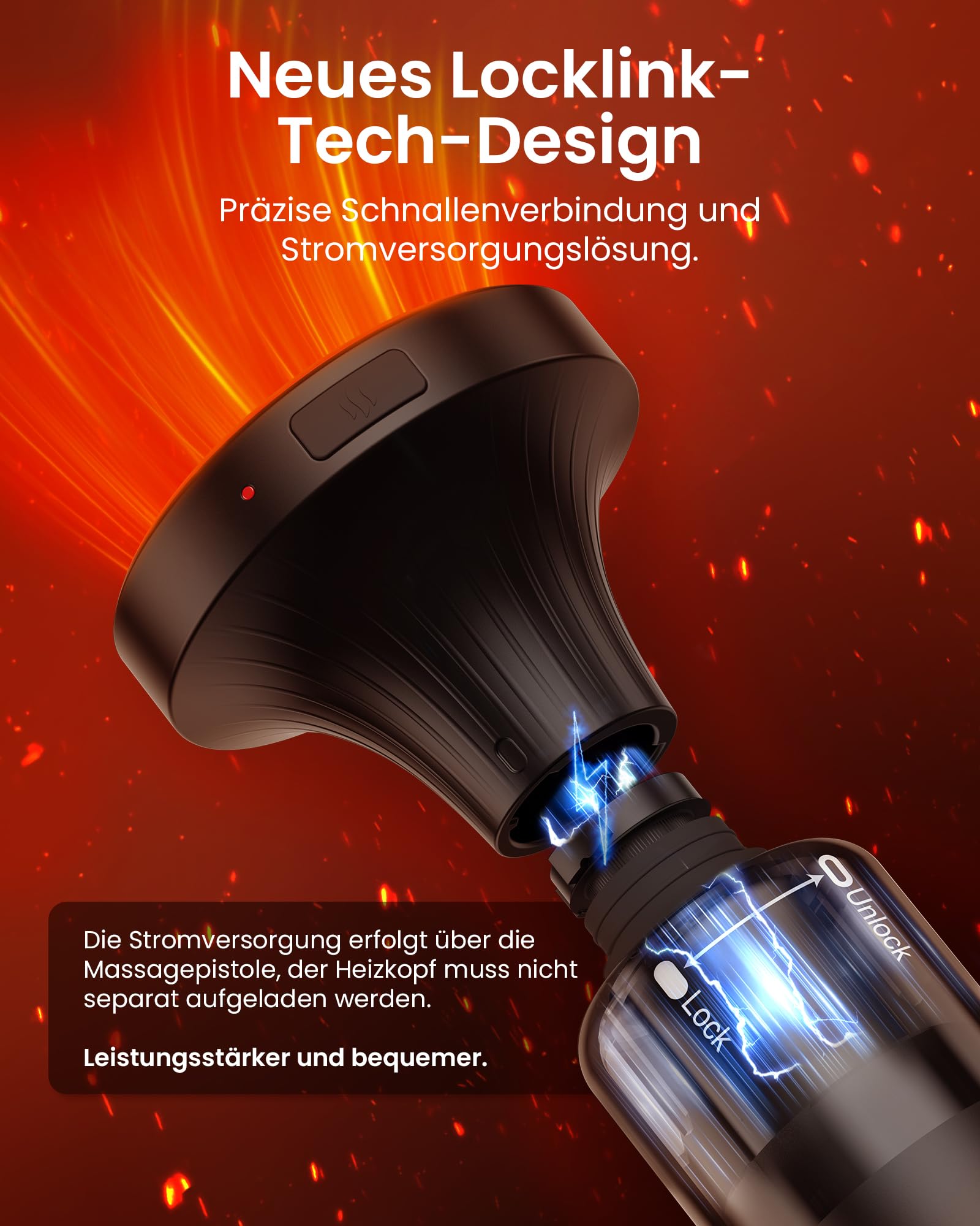 Massagepistole mit Wärmefunktion und Rotlichttherapie,Napre Massage Gun Massage Pistole mit Verlängerung,Muskel Percussion Massagegerät für Schulter Körper Rücken Entspannung,32 Geschwindigkeiten