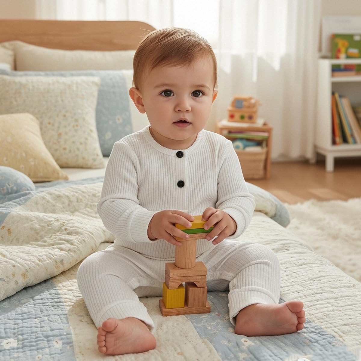 Bafeicao Baby Boy Girl 2/3 Pack Solid Romper Ribbed Short/Long Sleeve Bodysuit Jumpsuit Infant Knitted Outfits Clothes - Image 2