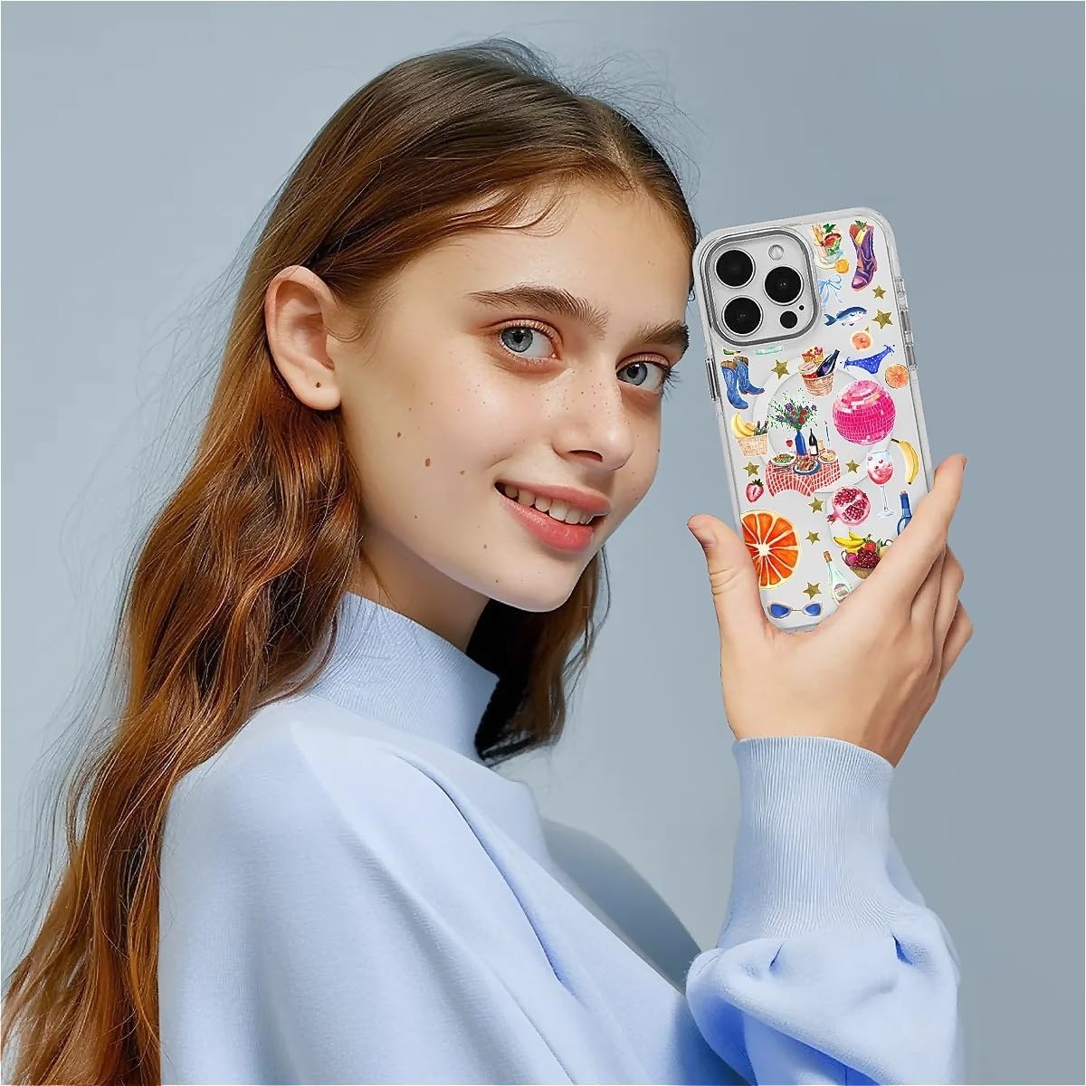 for iPhone 15 Pro Case [Compatible with Magsafe],Girls Women Clear Magnetic Case Silicone Shockproof Protective Cover with Pattern Coquette Fun Pattern Lllustrations - Image 6