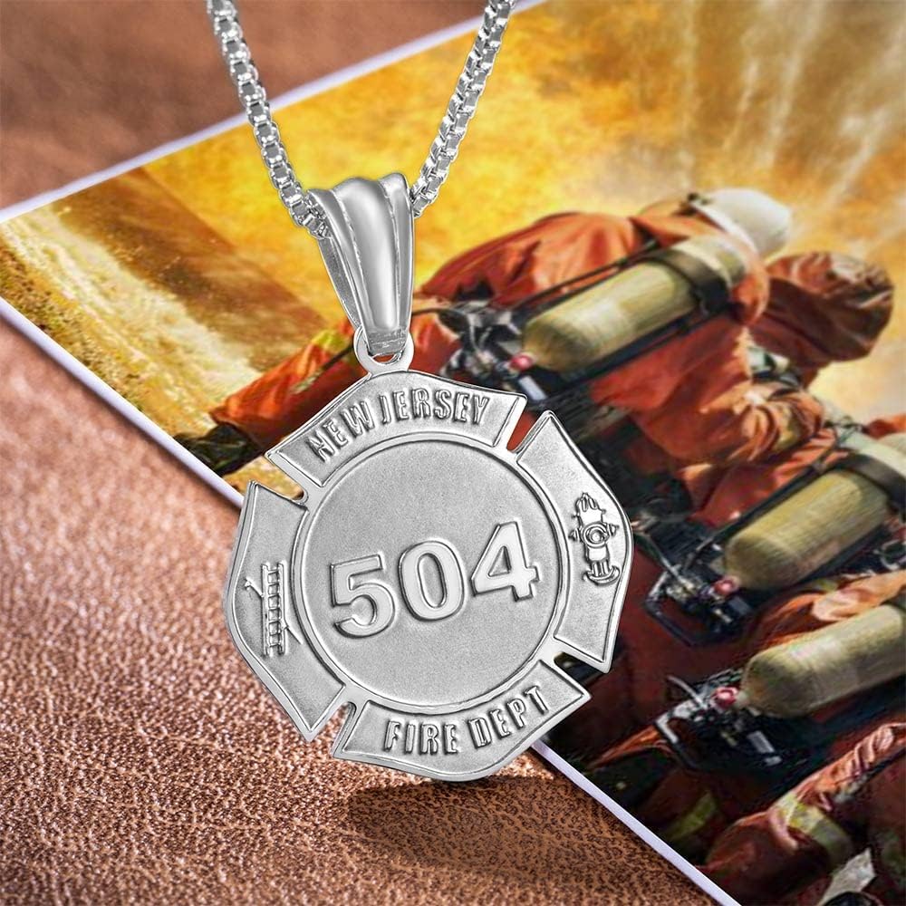 Custom Firefighter Necklace For Men Stainless Steel Personalized Fire Fighter Pendant Necklace For Women Anniversary Birthday Gifts - Image 4