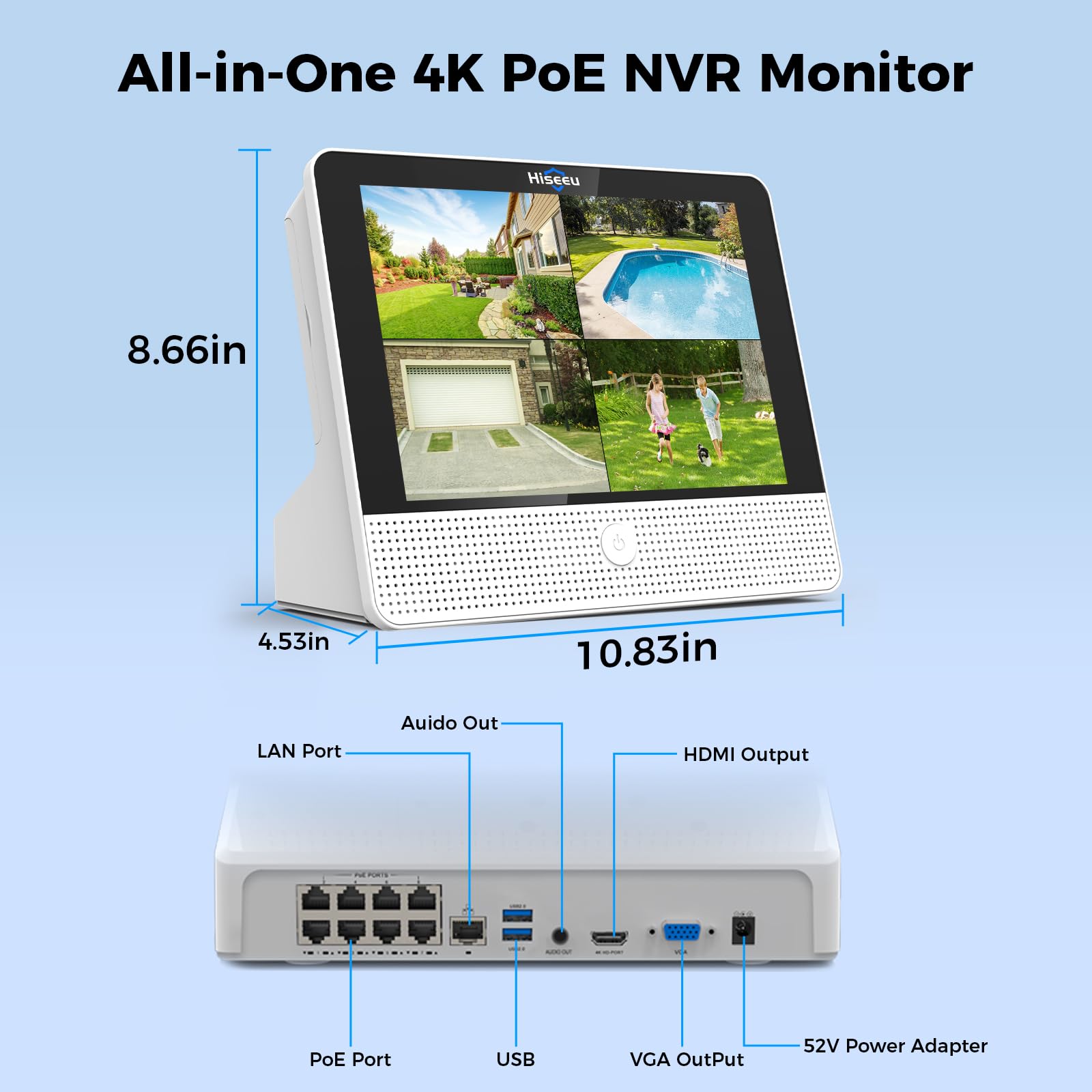 Amazon.com : Hiseeu 4K PoE NVR Network Video Recorder,All-in-One