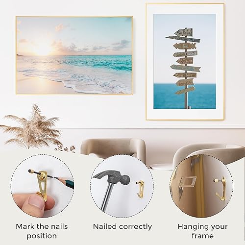 Miniatura 734 de Fun Memories Portarretratos de metal de 16 x 20 pulgadas con paspartú de 11 x 14 pulgadas, acabado de aluminio cepillado, parte delantera de vidrio