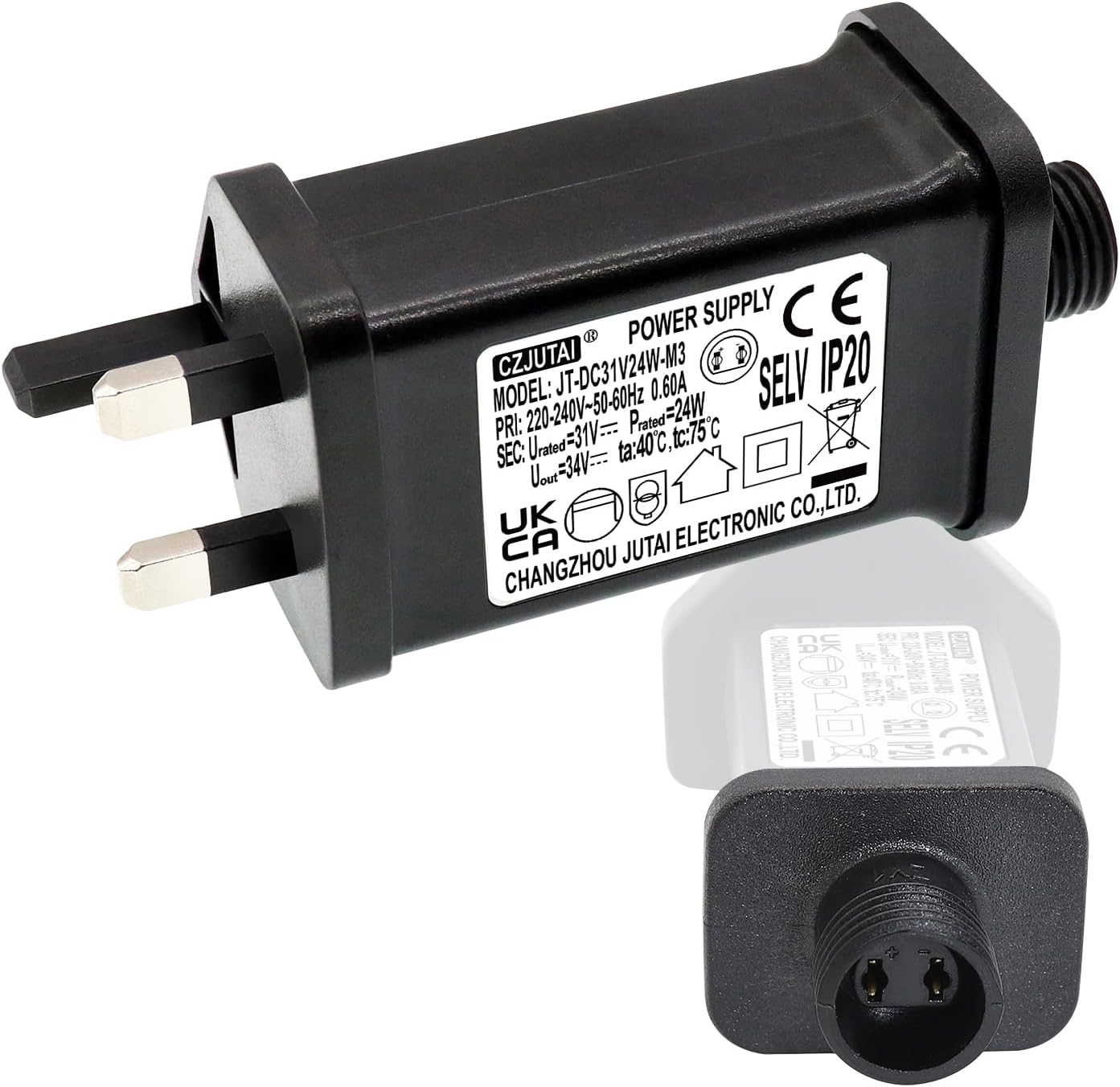 String Lights Indoor-Outdoor Power Adapter for CZJUTAI JT-DC31V24W -M1 ...