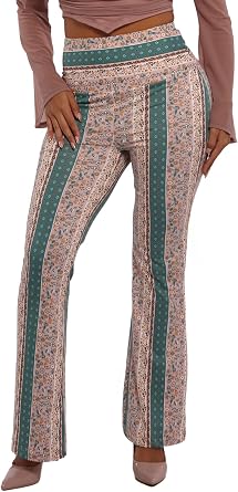 ShoSho Womens Flare Palazzo Pants Casual Boho Bell Bottoms Wide Leg Buttery Soft Bottoms