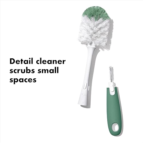 Miniatura 3 de OXO Tot Cepillo para biberones con limpiador de pezones y soporte, salvia