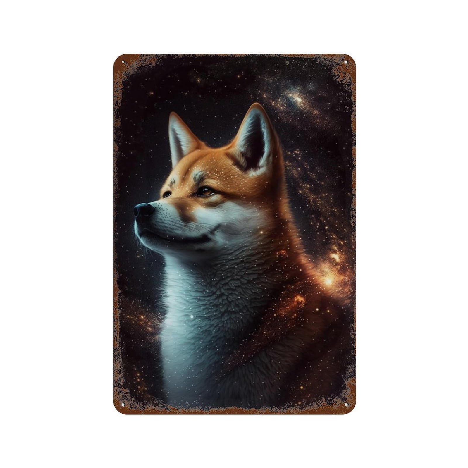 Galactic Canine Majesty Retro Metal Sign 11.8"x7.9", Decorative Metal Wall Art for Garage, Bar And Workshop Decor