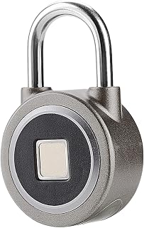 OUSIKA Fingerprint Padlock Smart Keyless Bluetooth Lock IP65 Waterproof Anti Theft Padlock for Gym School Cabinet Lockers Black 4.8 x 8cm Padlocks