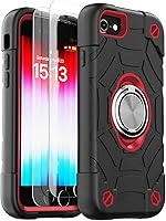 Vista 39 de KCJ Funda para iPhone SE 2022/2020, iPhone 8/7/6/6S, con [2×Protectores de Pantalla][Soporte de Anillo] Silicona Suave+PC Duro Protección Completa