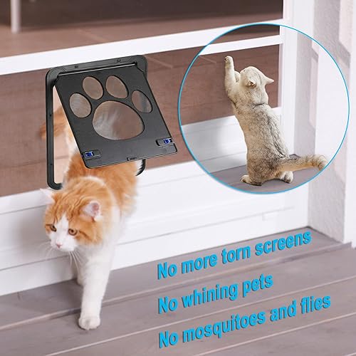 Miniatura 3 de Ownpets Puerta mosquitera para mascotas, puerta interior de 8 x 10 x 0.4 pulgadas, pantalla magnética con cerradura automática para puerta negra