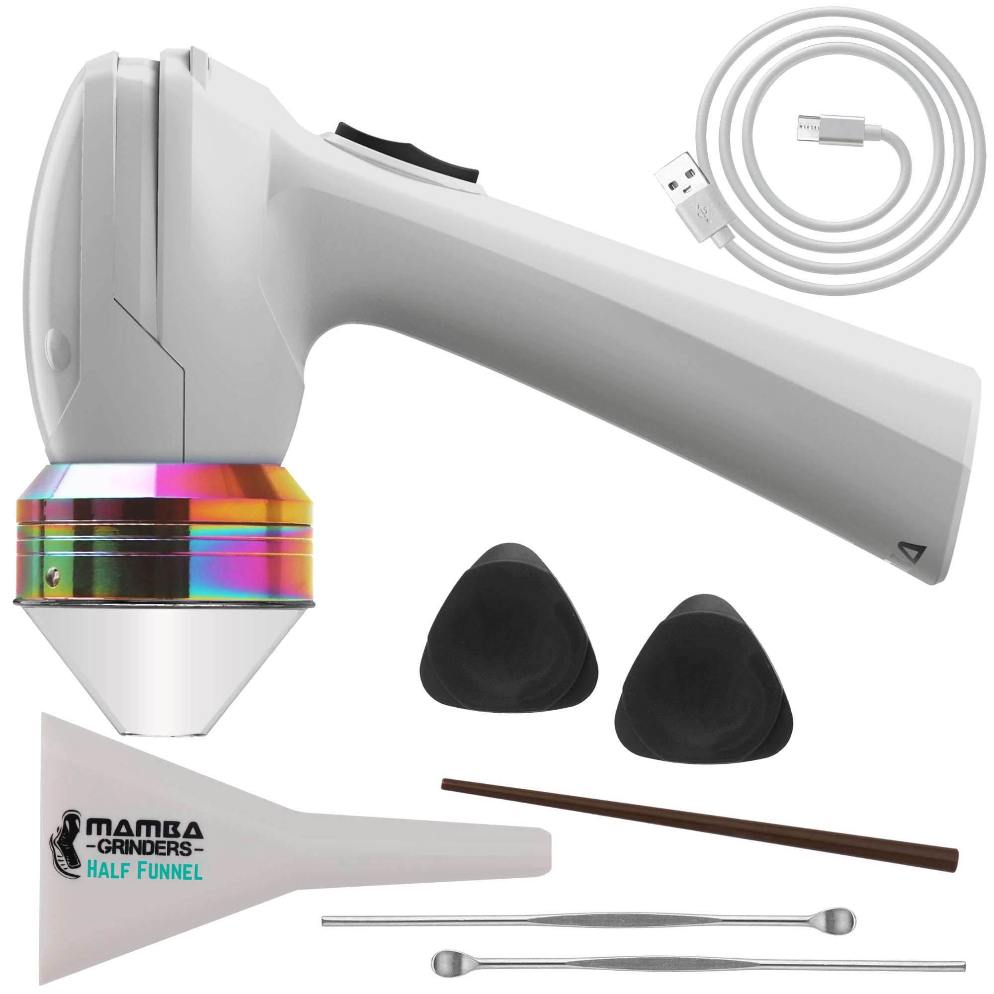 Mamba Original Electric Seed Grinder, USB-C Rechargeable Spice Mill, White