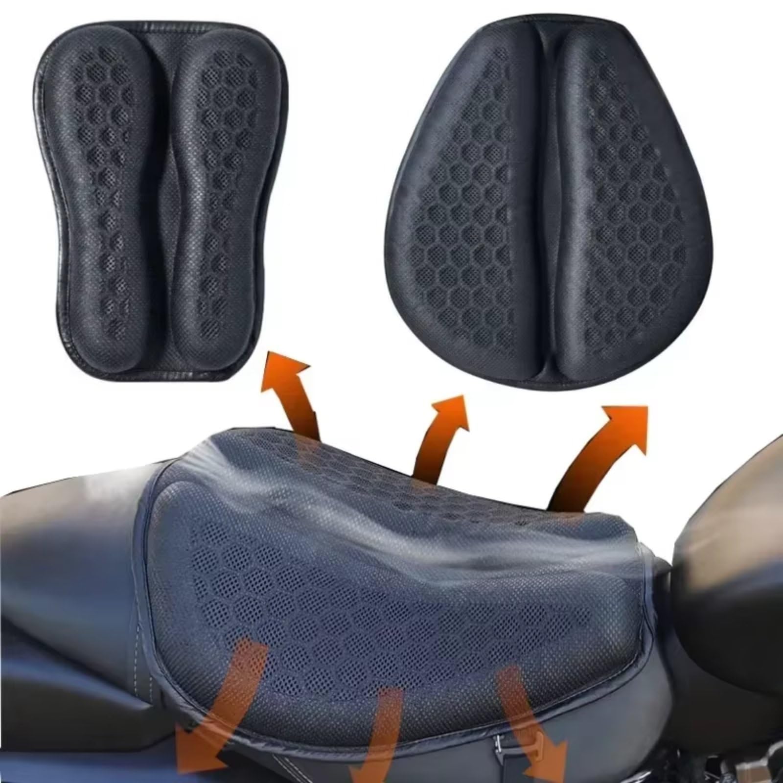 Motorrad Gel-Sitzkissenbezug Wabenstruktur Foldable Atmungsaktiv (Typ 2)