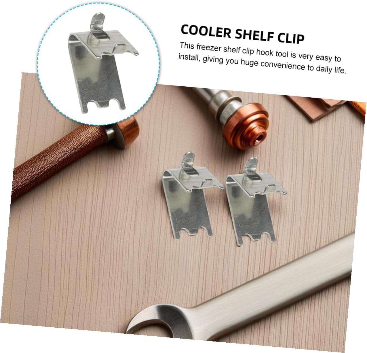 NUOBESTY 2pcs Stainless Steel Freezer Cooler Shelf Support Clips 1.5mm Thick 304 Fridge Shelf Fixing Brackets for Refrigerator Organization