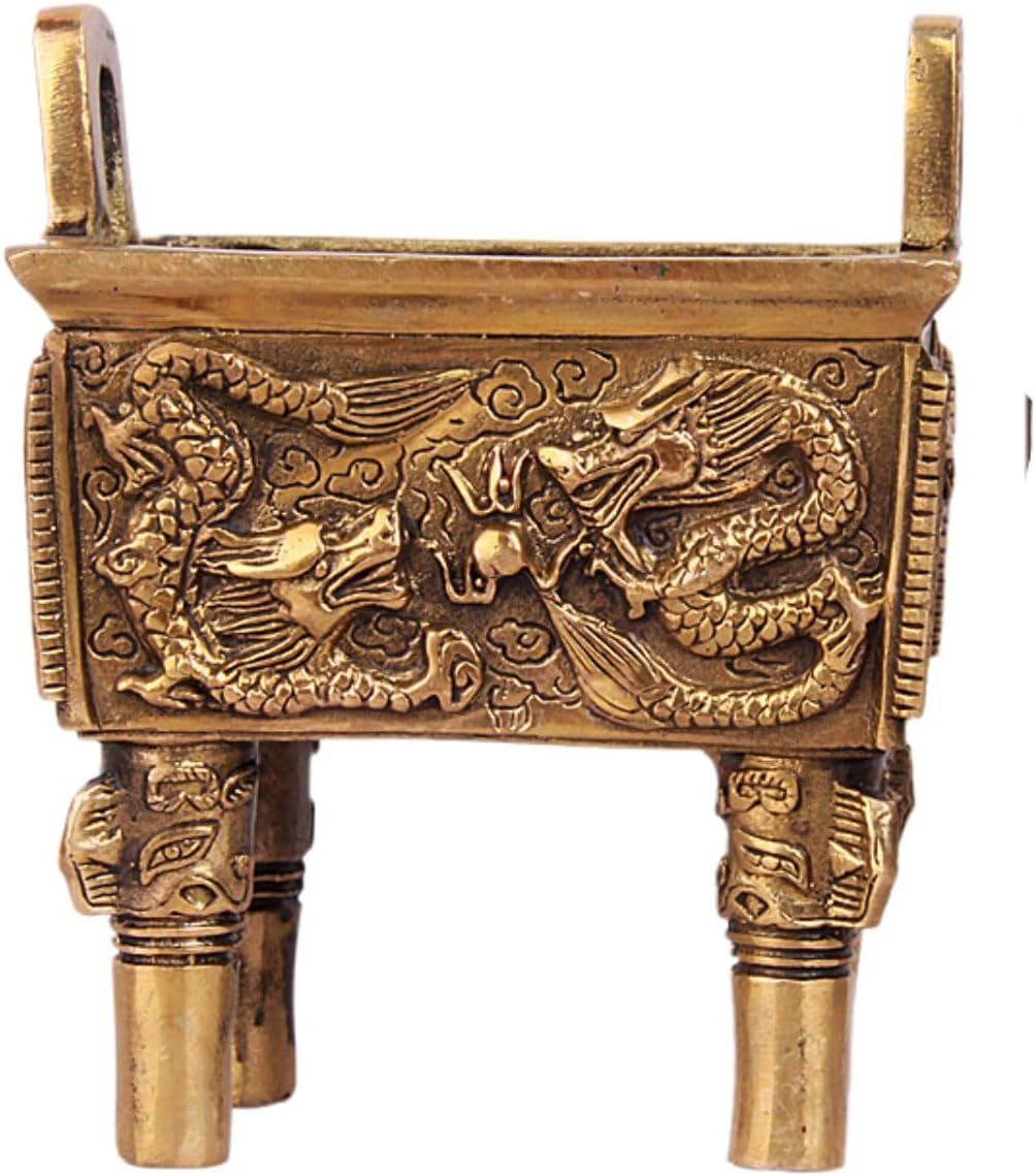 纯铜鼎盛千秋摆件 Feng Shui Home Office Decor Chinese Gifts 工艺品诚信四方香炉鼎办公桌装饰品公司开业礼品 7987