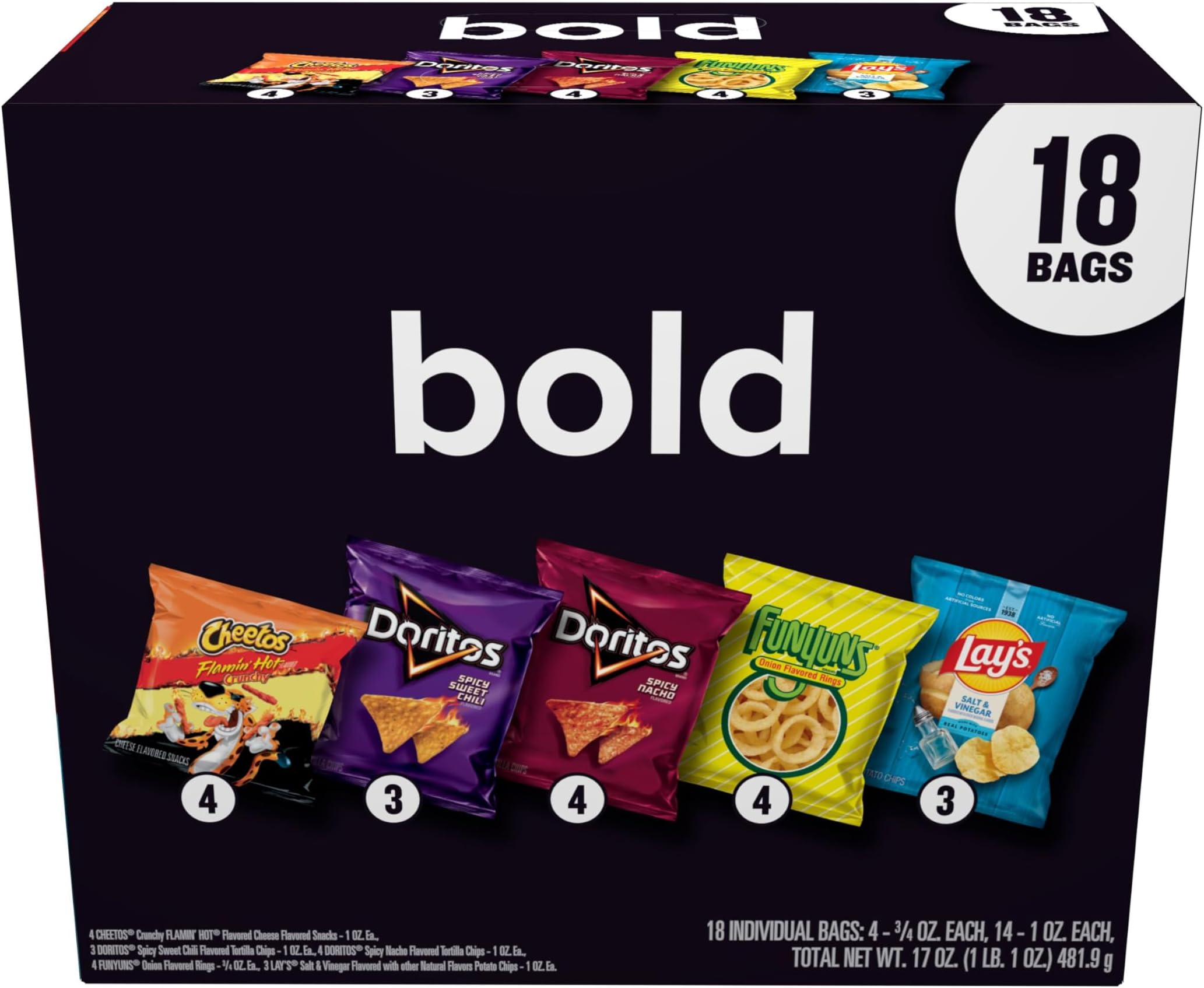 Frito-Lay Bold Mix Variety Pack Box 18ct
