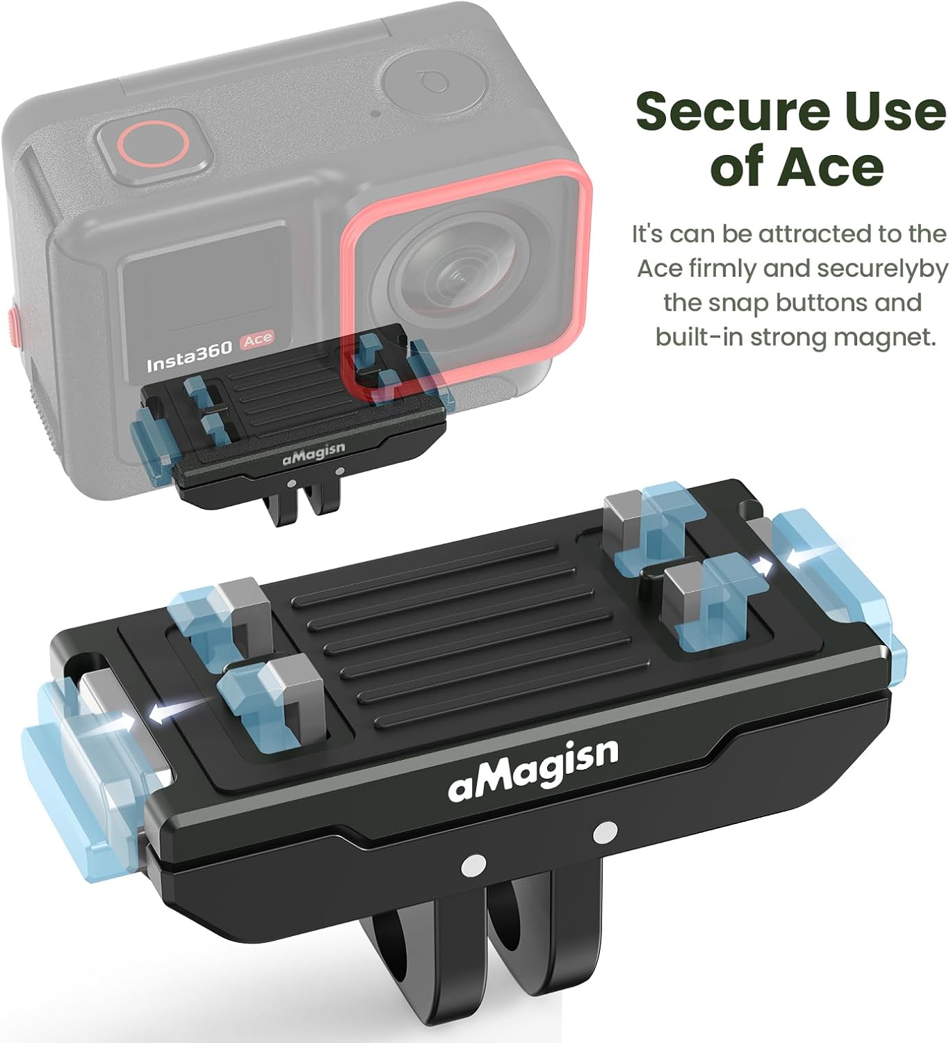 Magnetic Quick Release Mount Compatible with Insta360 Ace Pro 2/Ace Pro/Ace and X5 (Metal)