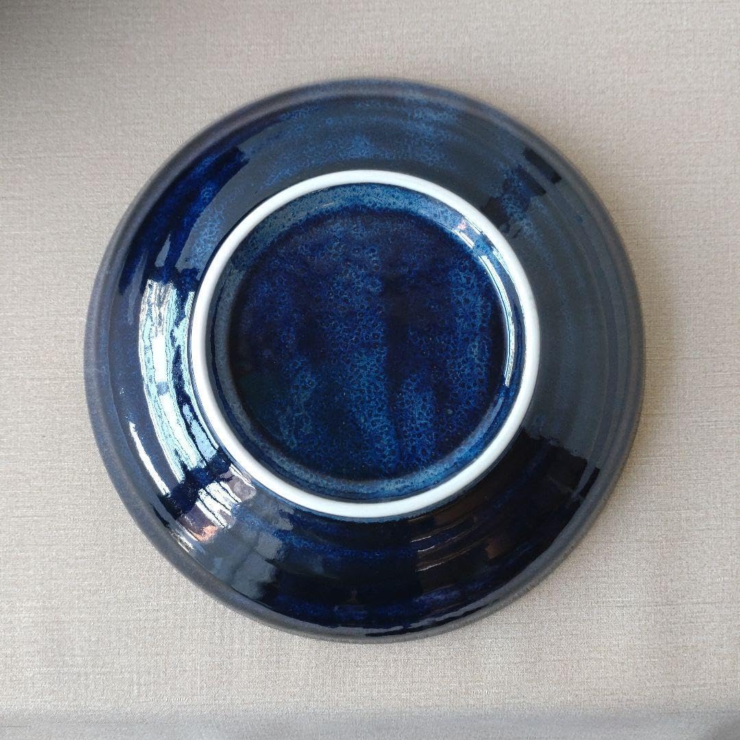 4枚 日本製 美濃焼 窯変紺 ネイビー パスタ皿 深皿 カレー皿