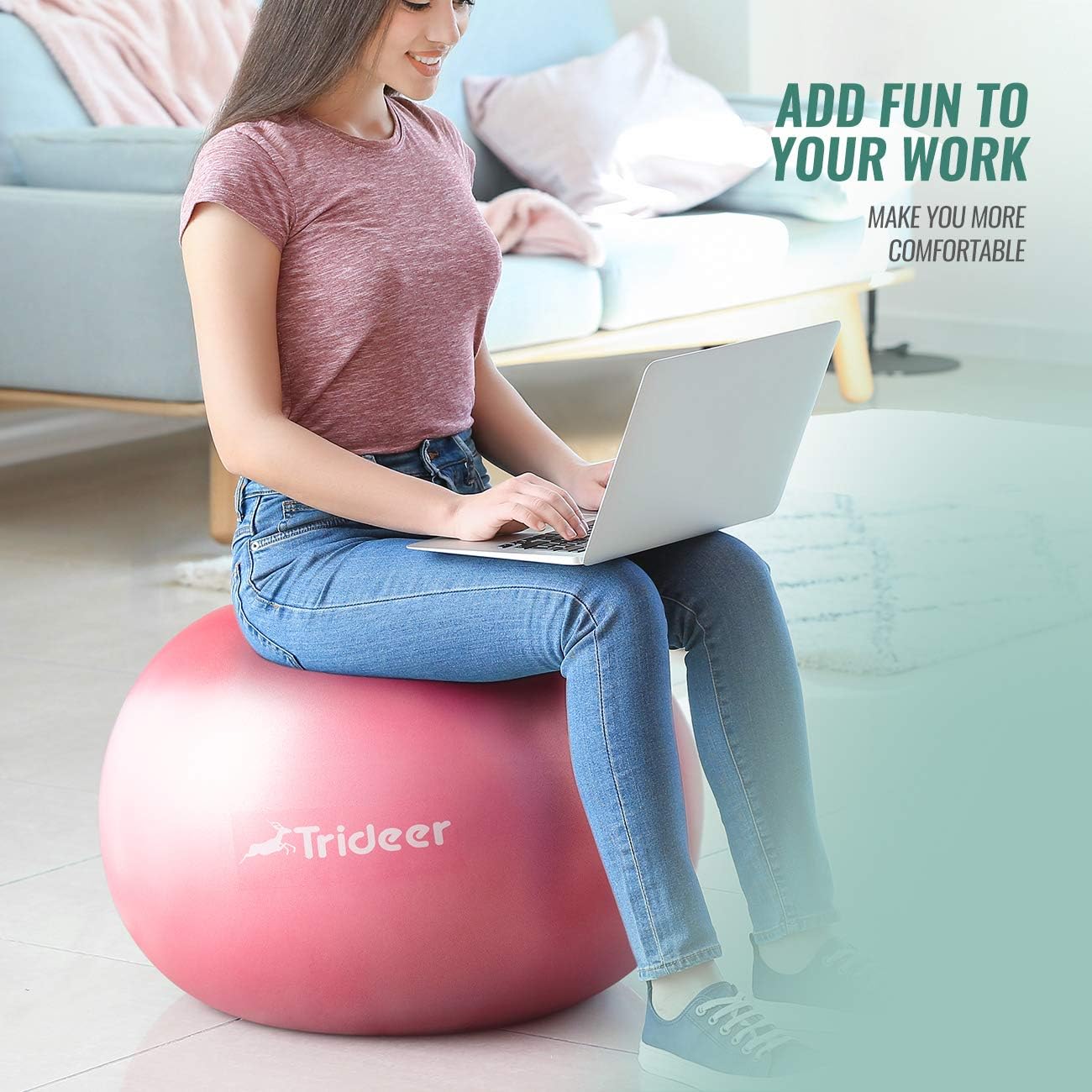 Trideer Yoga Ball Exercise Ball