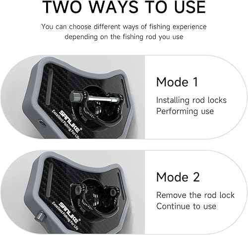 Miniatura 18 de Cinturón de pesca Cinturón de lucha ajustable de aluminio/fibra de carbono/cinturón de lucha de plástico Cinturón de pesca de pie Negro