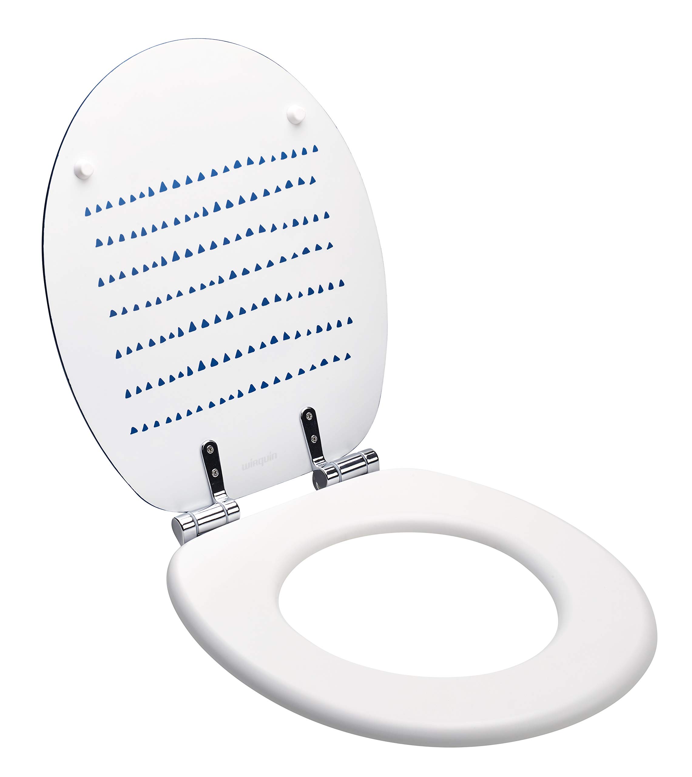 Wirquin WC-Sitz Woody Meeresrand – Aus MDF, Soft-Close, Runde Universalform, Edelstahl-Scharniere