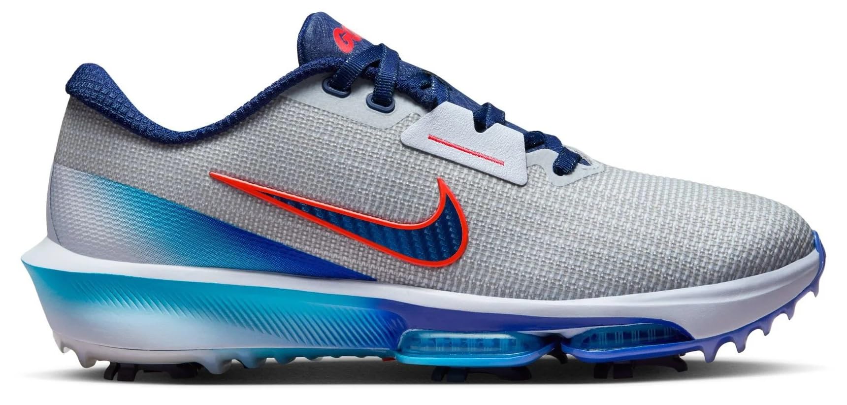 Nike Air Zoom Infinity Tour 2 NRG Men's Golf Shoes (HV4111-001, Football Grey/Bright Crimson/Deep Night/Blue Void)