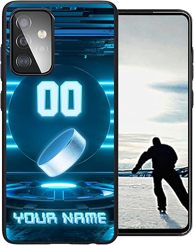 Miniatura 3 de Funda de goma personalizada de hockey sobre hielo contra número de nombre, decoración de la bandera de Estados Unidos para Galaxy