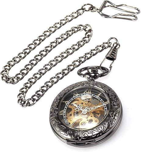 Miniatura 3 de Treeweto Steampunk - Reloj de bolsillo con diseño de esqueleto mecánico de cobre