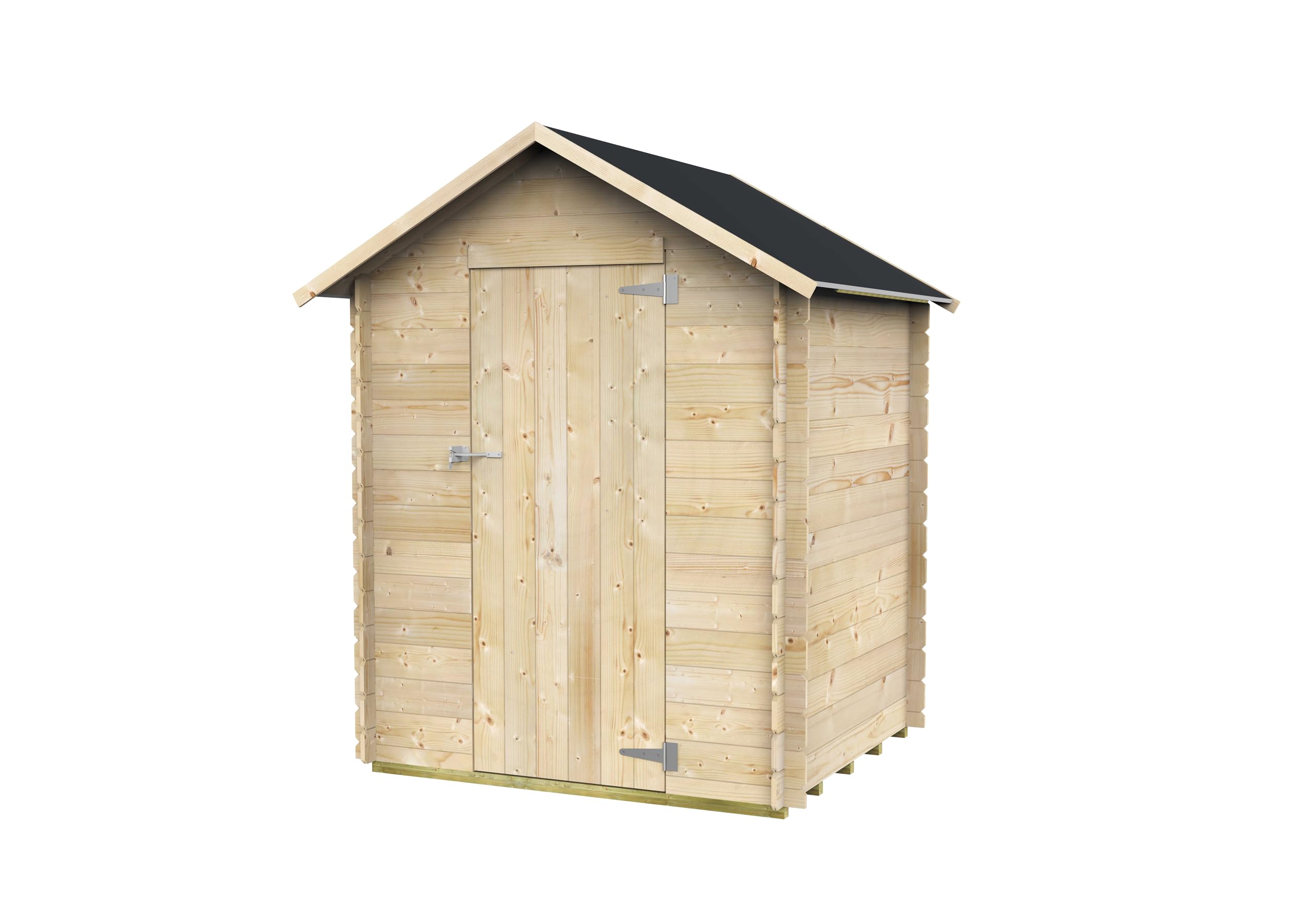 Gartenhaus Bh16 Marcella 146x130 aus Naturbelassenem Fichtenholz 16 mm mit Einzeltür, OSB3-Dach und -Boden, einfacher Aufbau, druckimprägniert, PEFC-Zertifiziert
