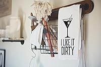 Vista 3 de Toalla de cocina divertida hecha a mano, 100% algodón, divertida toalla de barra de Martini sucio para cocina, I Like It Dirty, perfecta