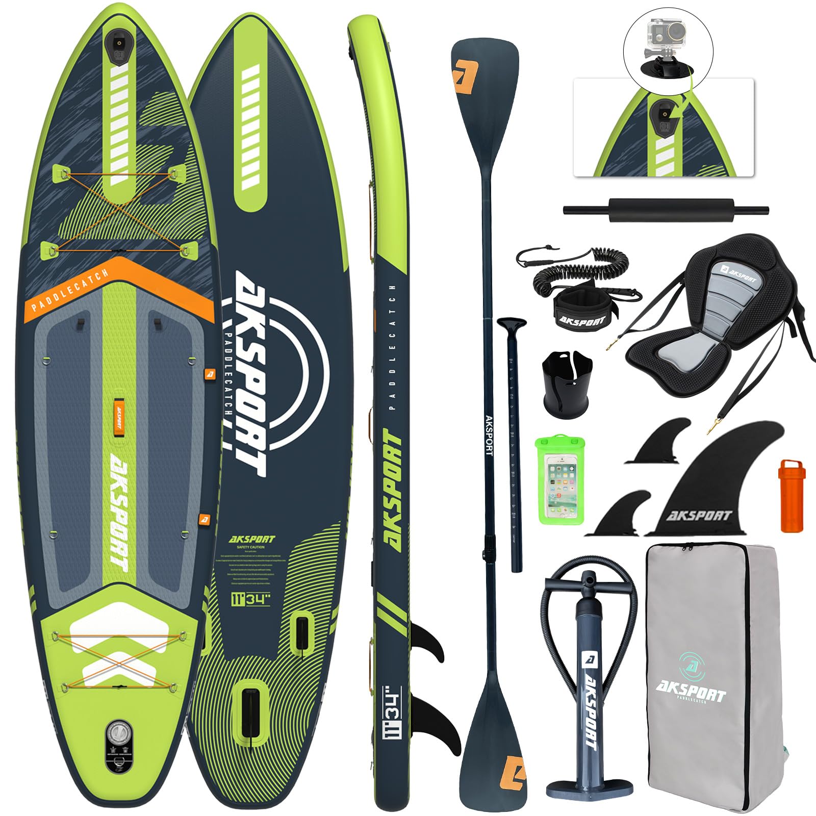 Amazon.com : AKSPORT 11' Inflatable Stand-Up Paddle Board with