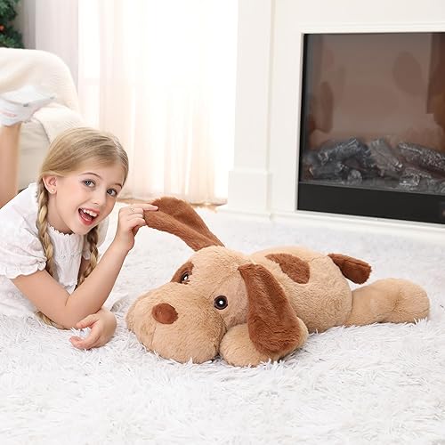 Miniatura 10 de JellyMallow Animales de peluche con peso de 24 pulgadas, 5 libras, lindo panda con peso, almohada gigante de peluche para niños y adultos