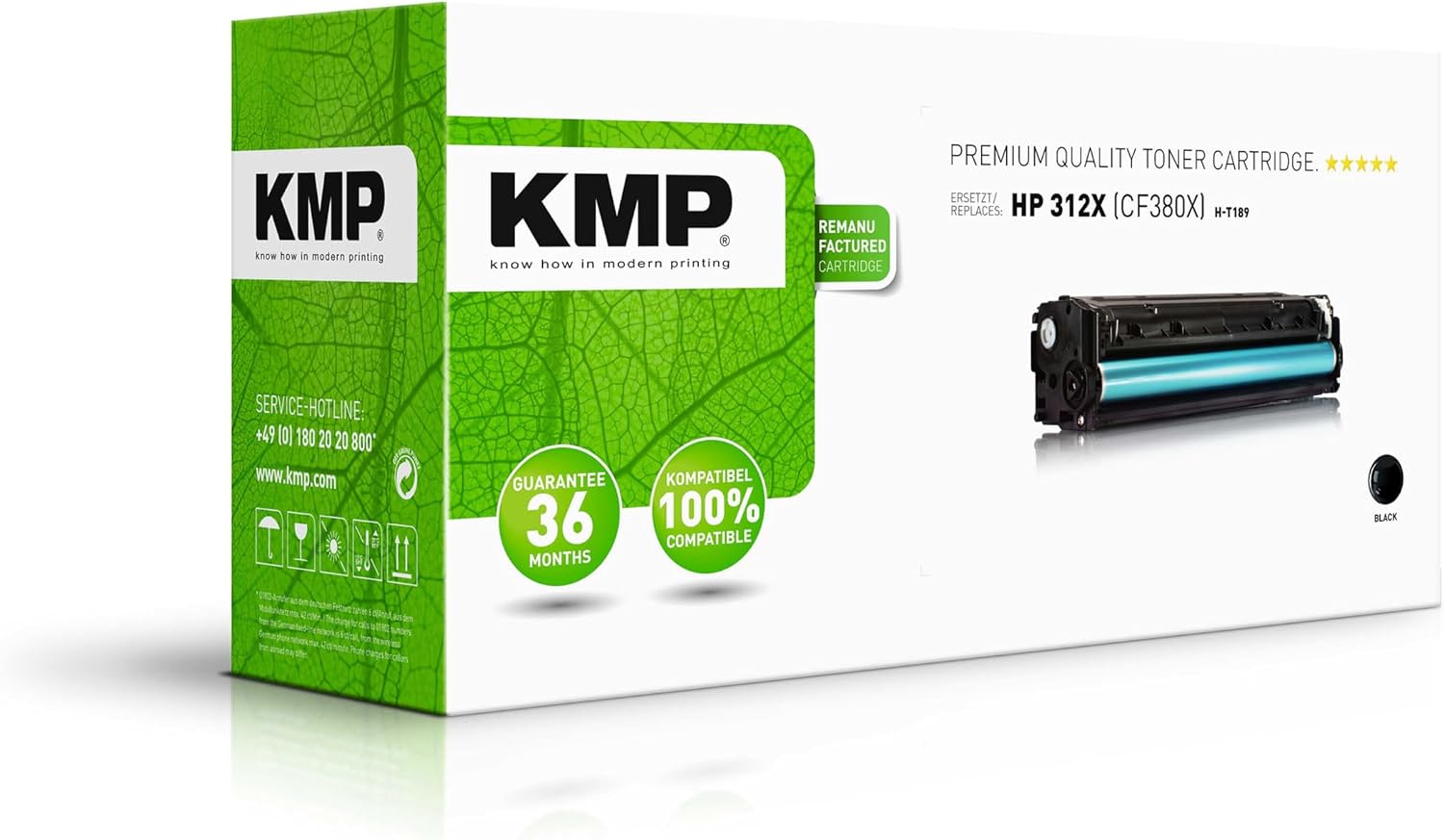 KMP Toner Cartridge Replaces HP H-T189 CF380 x 312 X-Black