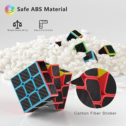 Miniatura 2 de Vdealen Juego de cubos de velocidad de 3 x 3 x 3 pulgadas, paquete de 6 cubos mágicos a granel, premio escolar para estudiantes, regalos de fiesta