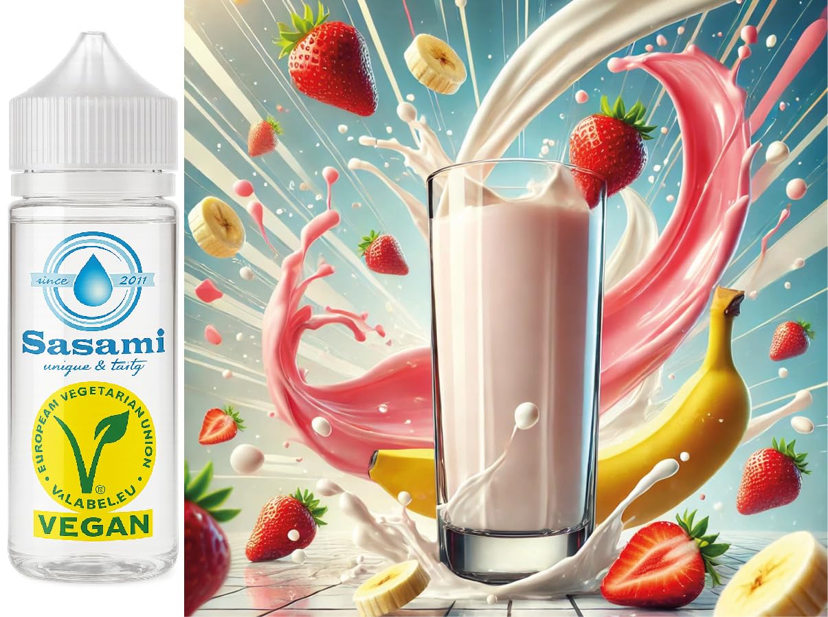 Suero de leche fresa plátano aroma concentrado - Vegano - Sasami - 100ml