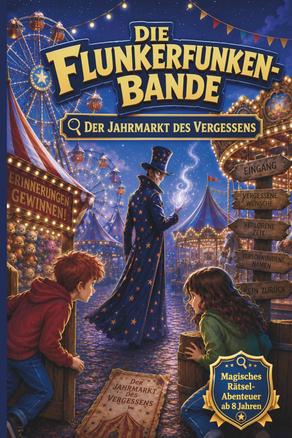 Die Flunkerfunken Bande - Der Jahrmarkt des Vergessens: Ein geheimnisvoller Jahrmarkt, ein Magier voller Rätsel und fünf Freunde auf der Spur des Vergessens
