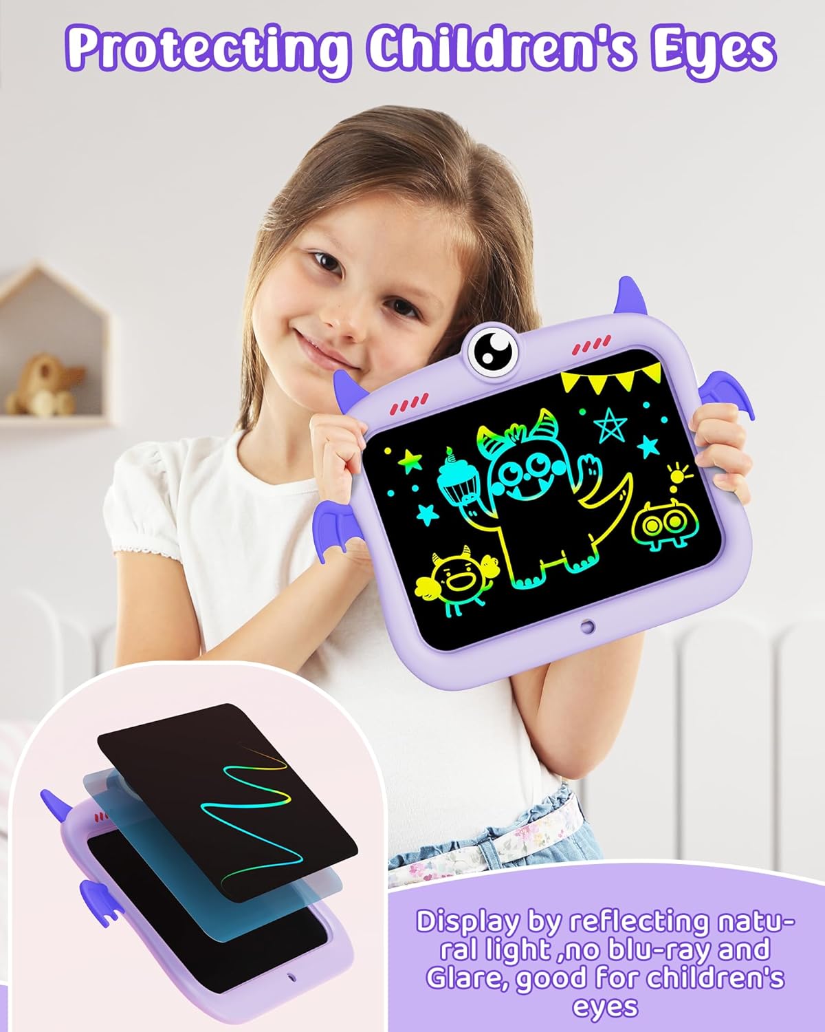 TEKFUN 10inch + 8.5inch Doodle Board Colorful LCD Writing Tablet