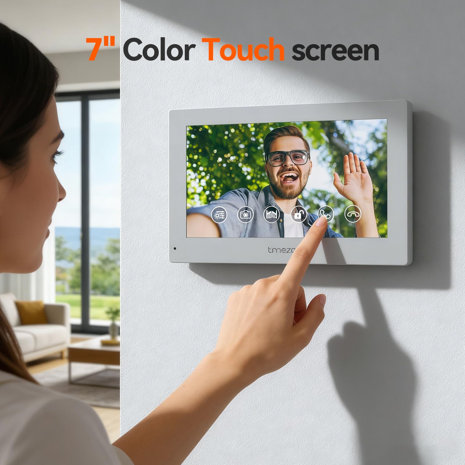 TMEZON Videoportero WiFi 2 Hilos, Video Portero Automático 1080P, 7"Pantalla Táctil a Color, Visión Nocturna, Apertura por APP y Tarjeta, Detección de Movimiento, Grabación y Reproducción,Impermeable — view 8