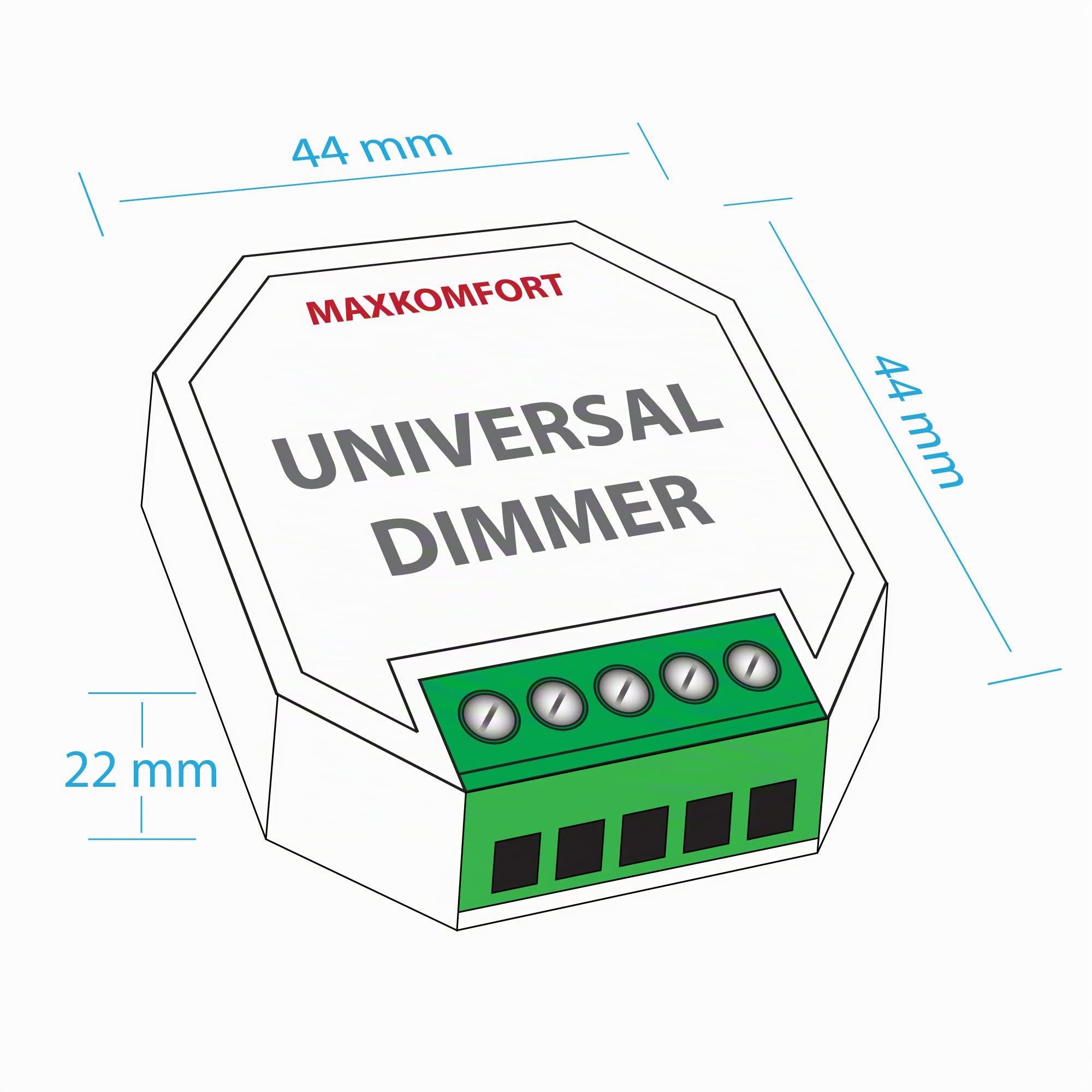 SMART Dimm-Schalter Dimmer Modul unterputz Lichtschalter R,L,C, WIFI universal LED 3-200 Watt | App Alexa und Google Steuerung möglich | LED 3-200W | per Wipptaster schaltbar
