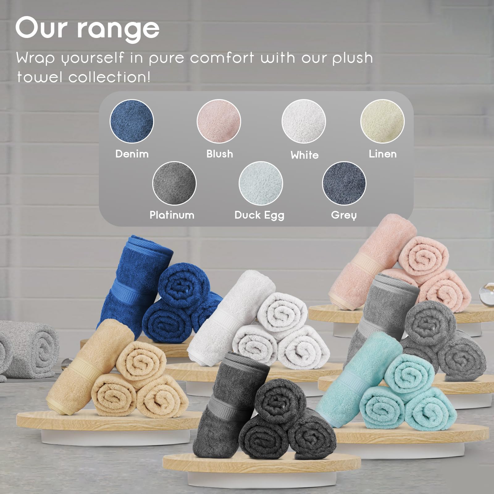 Toallas de baño de algodón y bambú de lujo – Naturales, superabsorbentes y ecológicas, 76,2 x 132 cm