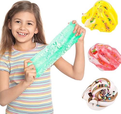 Miniatura 4 de ZHNEHAOKAN Paquete de 6 limos de nube para niños en caja, suave, antiadherente, perfumado, kit de limo para niños y niñas de 4 a 12 años, regalos de