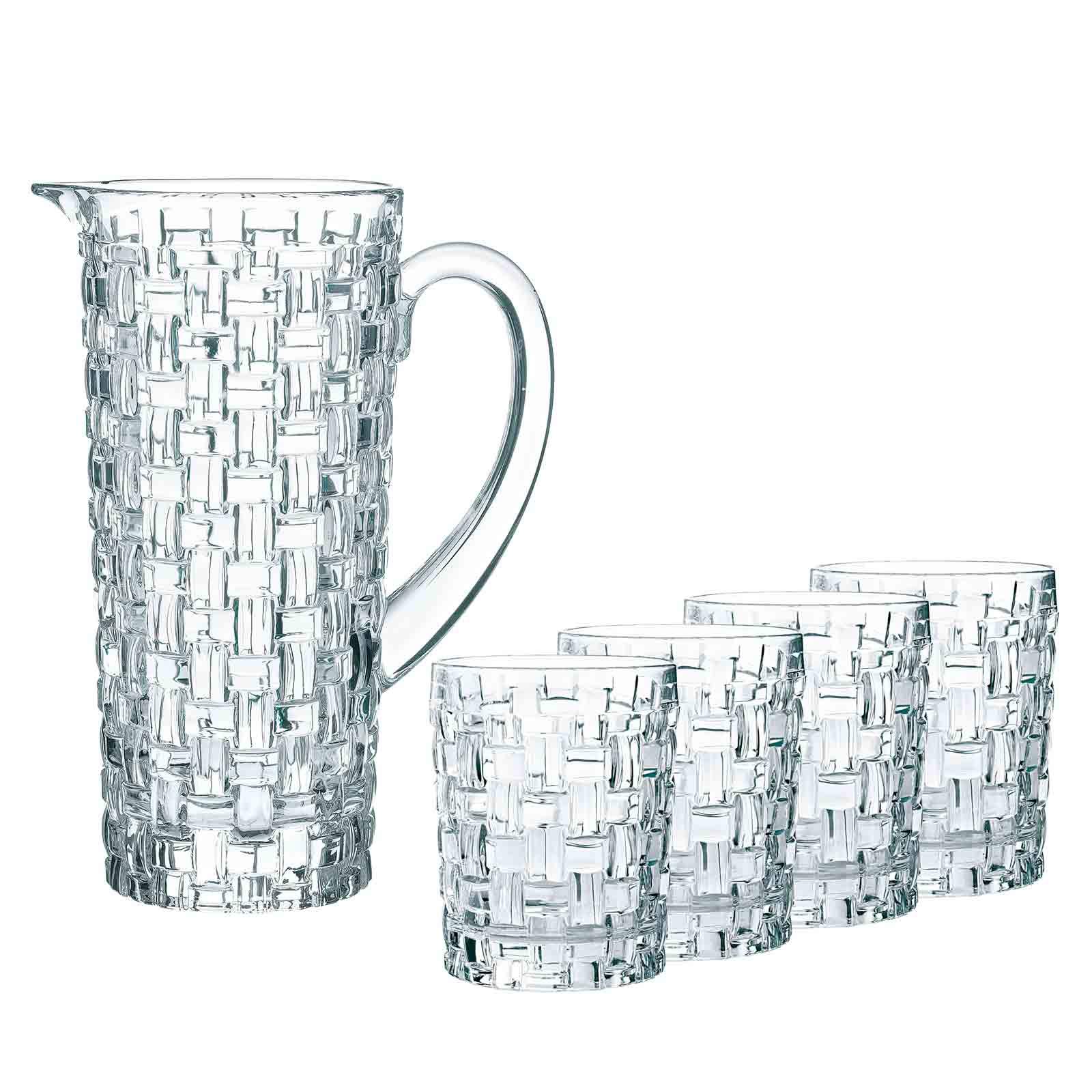 Spiegelau & Nachtmann, 5-teiliges Krug-Set, 1 Krug (1190 ml) + 5 Whiskybecher (330 ml), Kristallglas, Bossa Nova, 0098759-0