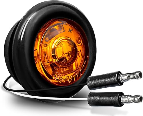 TRUE MODS Luz de marcador LED redonda ámbar de 3/4 pulgadas para remolque 12V [DOT FMVSS 108] [SAE P2PC] [Salida semiesférica] [Impermeable IP67]