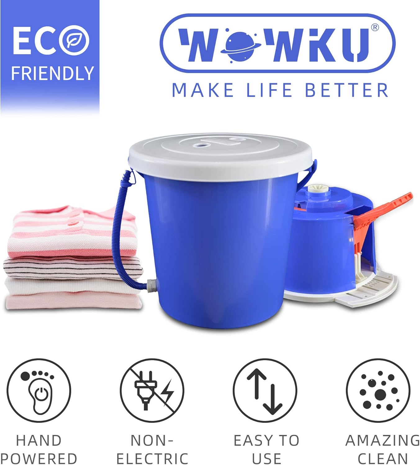 Amаzіng 🔥 WOWKU Manual NonElectric Portable Clothes Washer, Best For