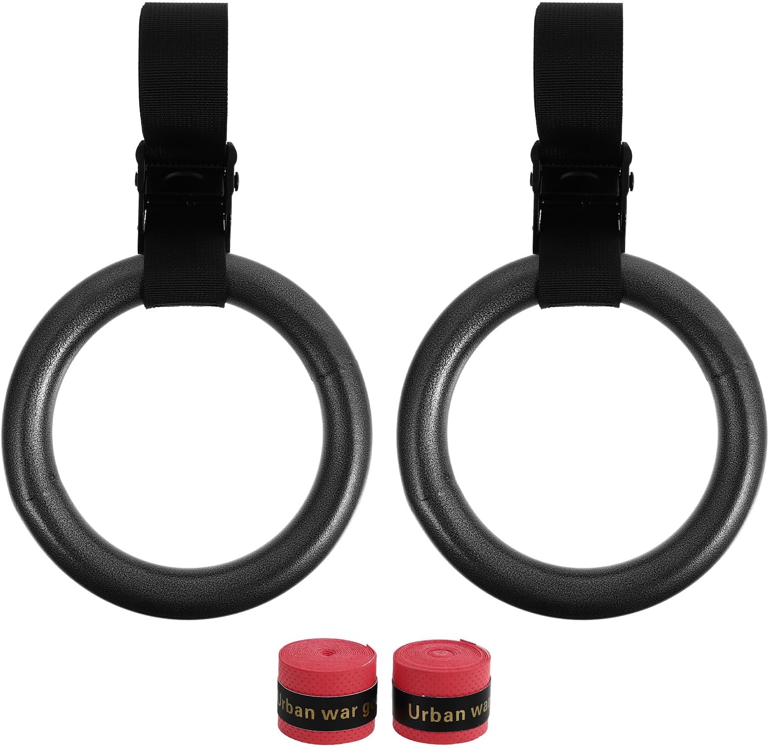 NOLITOY Adjustable Portable Fitness Rings Set with Durable Bands Small Gymnastics Rings for Home and Campus Upper Body Workout Random Color