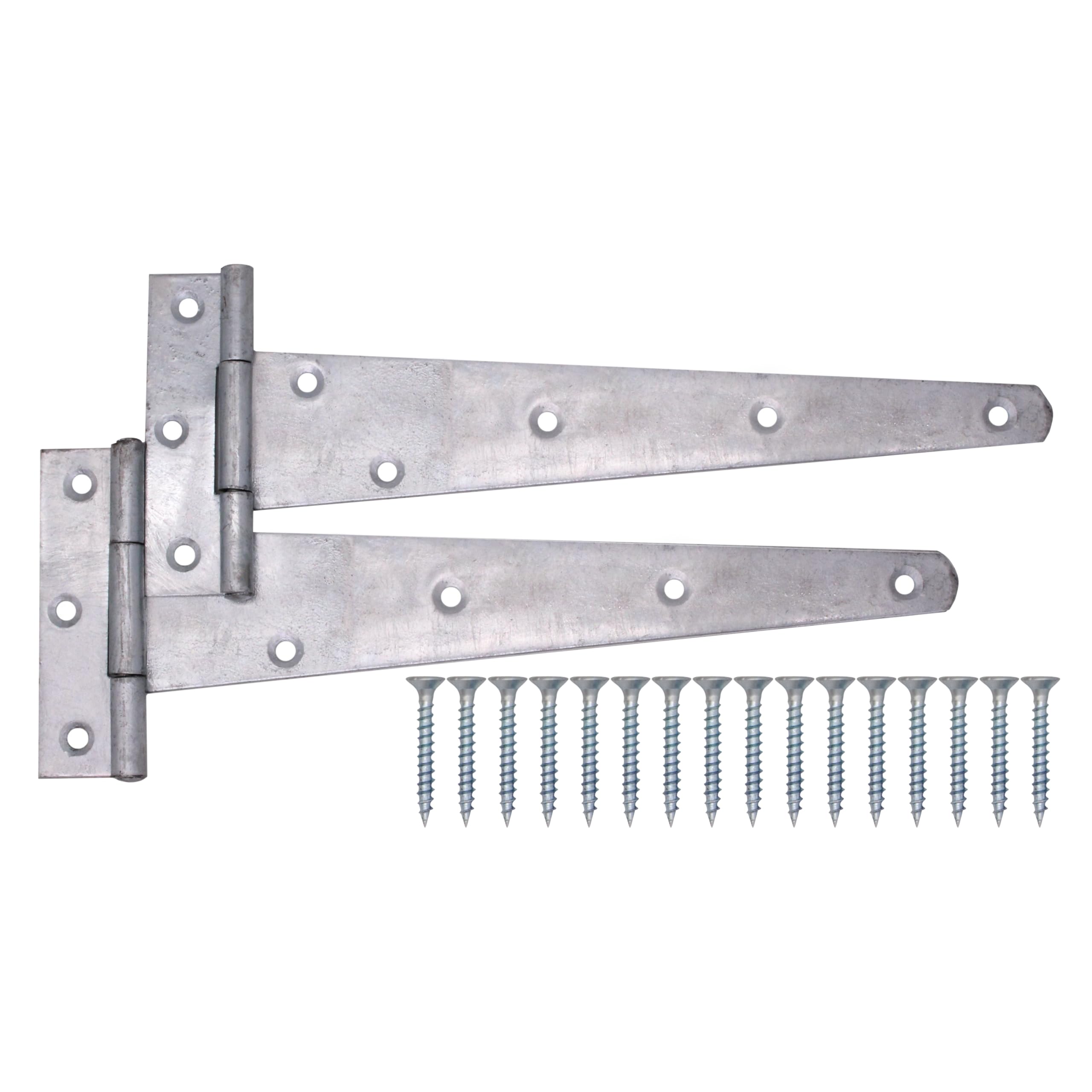 EAI Galvanised Gate Tee Hinges - 300mm / 12 Inch Heavy Duty T Hinges for Wooden Gates, Doors & Sheds - 2 Pack