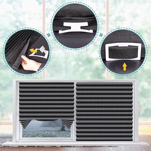 Miniatura 3 de Seeye. - Persiana enrollable a rayas para ventana, para el día y la noche, fácil de instalar.