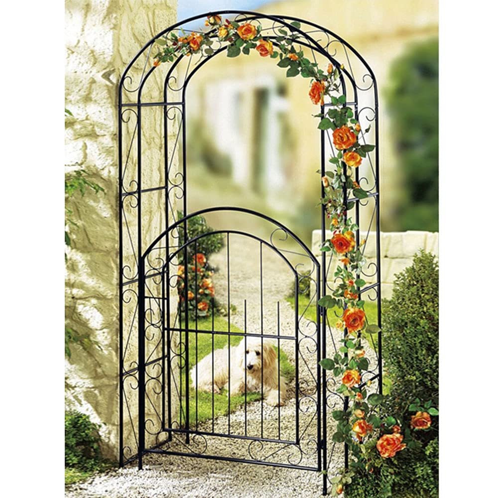 ガーデンアーチ　扉つき　未使用 Amazon.co.jp: ガーデンアーチ 扉付き，鉄製 バラアーチ ローズ
