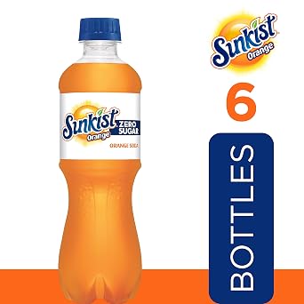 Sunkist Zero Sugar Orange Soda, .5 L bottles, 6 pack